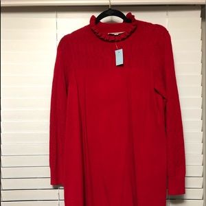 NWT- Detailed Red Sweater Dress
